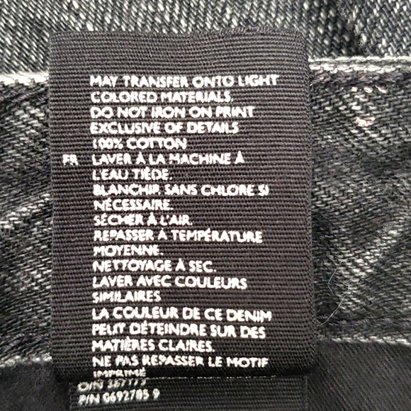 COS Paint Splattered Jeans Women's Size 29 Washed Black High Rise Straight Leg - Picture 14 of 15